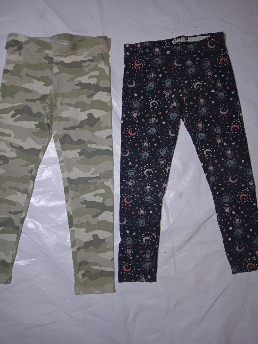 Kids Camo & Space Print Leggings Duo | Size 6 | Soft Stretch Set